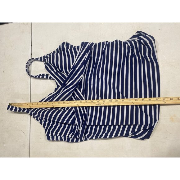 Lands End Tankini Top Womens Size 20W Blue & White Striped Built-In Underwire - Picture 10 of 11